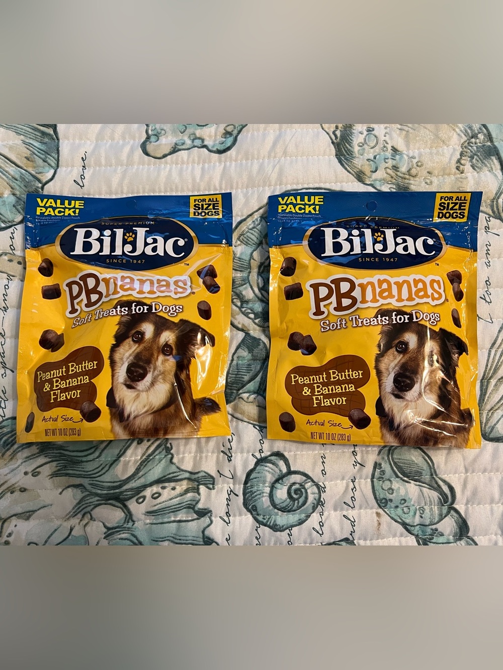 2 BilJac PBnanas Peanut Butter & Banana Soft Dog Treats - 10oz & 10oz